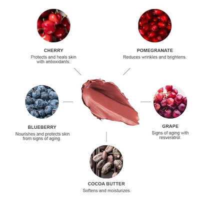 100% PURE Cocoa Butter Matte Lipstick Full Stay All Day Coverage, Lasting Moisturizing & Softening Natural Lip Color for All Skin Tones, Vegan Fruit Pigmented Sahara (Deep Neutral Nude) - 0.15 oz