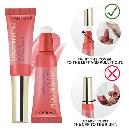 Blush Beauty Wand, Liquid Face Contour With Cushion Applicator, Smooth Cream Natural Matte Finish, Lightweight Blendable Stick Makeup for Cheek, 102 Coral