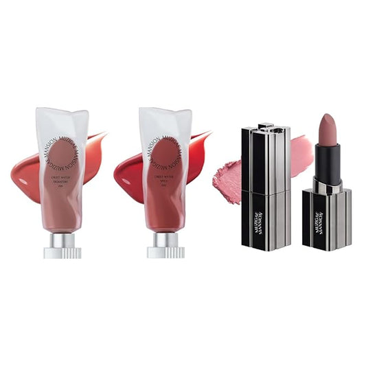 MUZIGAE MANISON City Chic Trio - 05 Babe | Objet water 01 Signature & 02 Spicy & Moodwear Blur 05 Babe | K-Beauty Lip Stain Matte Lipstick