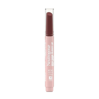 Neutrogena High Shine Glossy Lip with Maracuja Oil + Vitamins & Antioxidant Vitamin E, Nourishing Glossy Lip, Non-Retractable, Pigmented For Buildable Color, Nearly Neutral, 0.07 oz