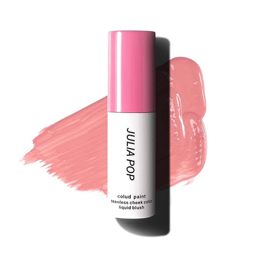 AKARY Velvet Mousse Liquid Blush Makeup for Cheeks, Lightweight Water Glossy Blush to Shape, Contour & Highlight Face, Moisturizing, Long-wearing, Smudge Proof (02 Pink)
