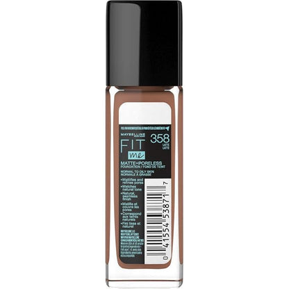 Maybelline Fit Me Matte + Poreless Liquid Foundation Makeup, Latte, 1 fl; oz; Oil-Free Foundation (Pack of 3)