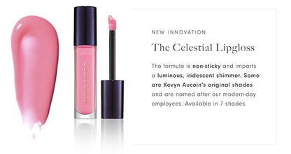 Kevyn Aucoin Celestial Lip Gloss, Erika (creamy semi-sheer pink): Light reflecting shine & sheer. Precision makeup artist applicator. Hydrating, non-stick formula. Multi-dimensional 3D plumping effect