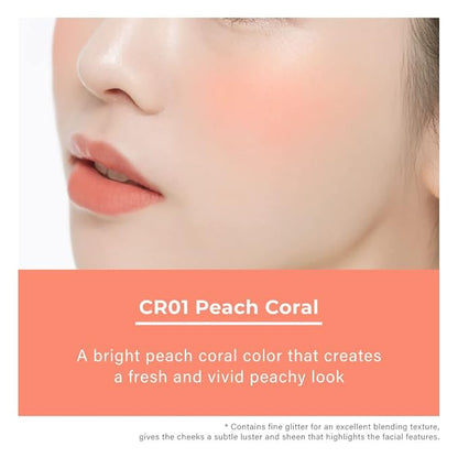 A'PIEU Juicy-Pang Jelly Blusher [CR01] (0.17 oz) - Soft Touch Cheek Color with Creamy Powdery Texture for Natural Dewy-Finish, No Fall-Out.