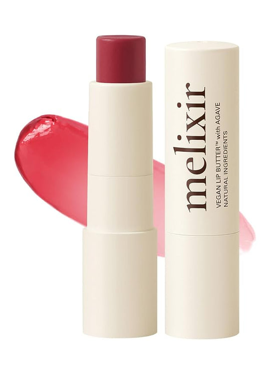 Melixir Vegan Lip Butter #10 Flutter(Tinted) (+11 more colors), Bee Free, Petrolatum Free, Deep Nourishing Plant-Based Vegan Chapstick, Lip Balm for Dry, Cracked and Chapped Lips