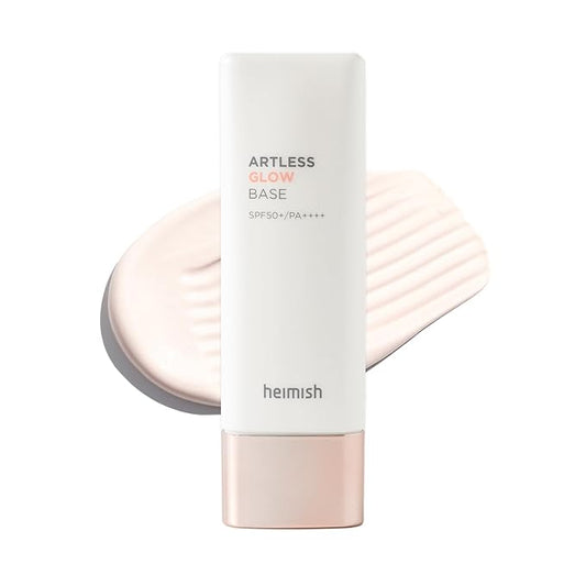 HEIMISH Artless Glow Base, Multipurpose Makeup Base, Primer, Highlighter, Tone Up Sunscreen for face, Lightweight, Non-greasy, Hydrating, Natural Finish with SPF 50+ PA++++, 1.35fl.oz/40ml