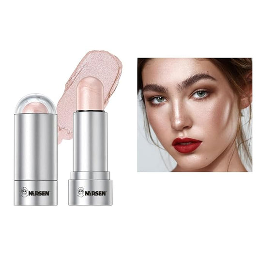 Face Stick Set - Contour, Highlighter, and Blush Sticks, Creamy Texture, Beginner-Friendly, Natural Finish - for Cheeks and Lips-Highlighter