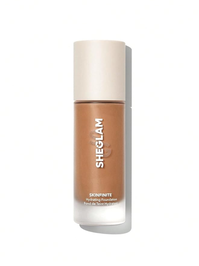 SHEGLAM Skinfinite Hydrating Foundation Flawless Dewy Foundation Hydrating Coverage Invisible Pore Concealer Pore-less Non-Greasy Lightweight Natural Soft Liquid Foundation-Saddle