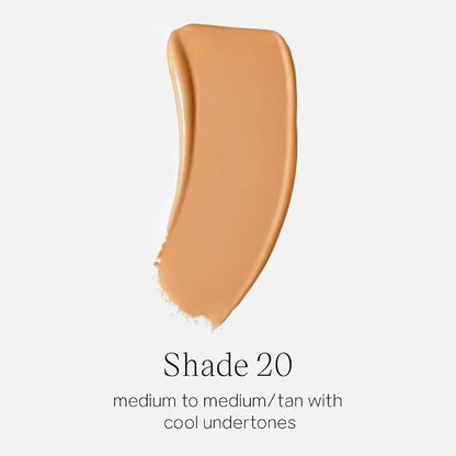 Saie Glowy Super Skin Tint Liquid Foundation - Hydrating Serum Foundation with Lightweight, Medium Coverage - Formulated with Hyaluronic Acid to Hydrate, Brighten and Plump - Shade 20 (1.01 oz)