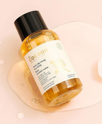 Cocoon Rose Micellar Water. Organic Hydrating Makeup Remover for Dry & Normal Skin (4.73 fl oz)