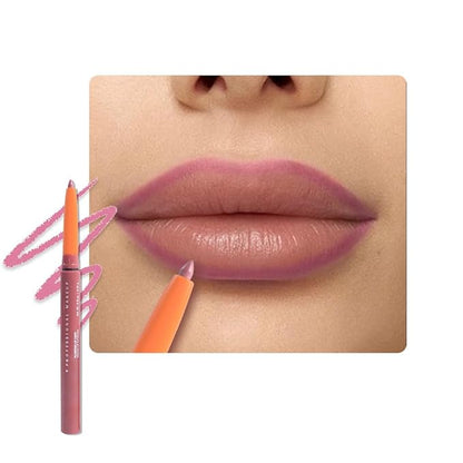 Retractable Matte Lip Liner Pencil, Light Pink Plump Lip Liners Long-Lasting Creamy Formula for Shaping & Sculpting lip filler pen, Subtle Touch Velvet Pigmented Crayon Lip Liner 02#