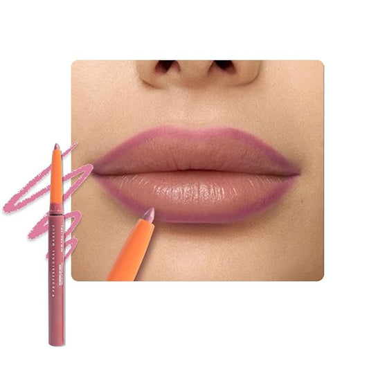 Retractable Matte Lip Liner Pencil, Light Pink Plump Lip Liners Long-Lasting Creamy Formula for Shaping & Sculpting lip filler pen, Subtle Touch Velvet Pigmented Crayon Lip Liner 02#