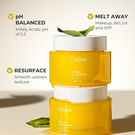 Yuzu Honey All Cleansing Balm – Korean Makeup Remover with Sunflower, Avocado & Jojoba Oils, Melts Waterproof Makeup, Vitamin E for Radiance & Moisture, Non-Greasy Finish, 1.69 fl.oz.