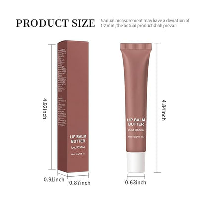 4 Flavors Butter Lip Balm Lip Tint Hydrating Lip Gloss, High Shine Nude Color Hydrating Finish Lip Glow Oi (01# Vanilla, 0.5oz)