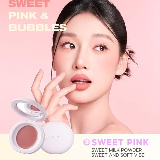 COLORKEY Soft Mist Multi-Purpose Cream, Makeup Blush, Matte Finish, Lips & Cheeks, For Eyes, Moisturizing, Long-Lasting, Non-Sticky(02 SWEET PINK, 2.5g)