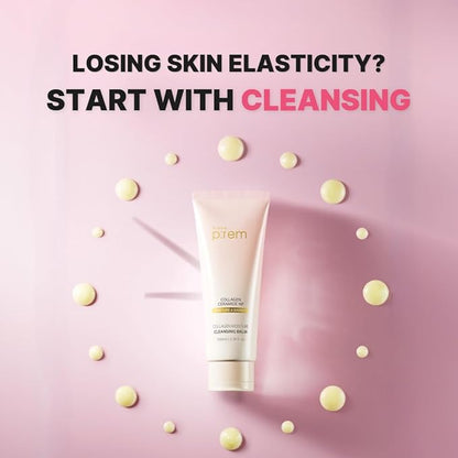 MAKE P:REM Collagen Moisture Cleansing Balm, Gentle Deep Cleansing Makeup Remover for Pore Tightening & Enhancing Skin Barrier, Korean Skin Care, 3.38 fl.oz, 100ml