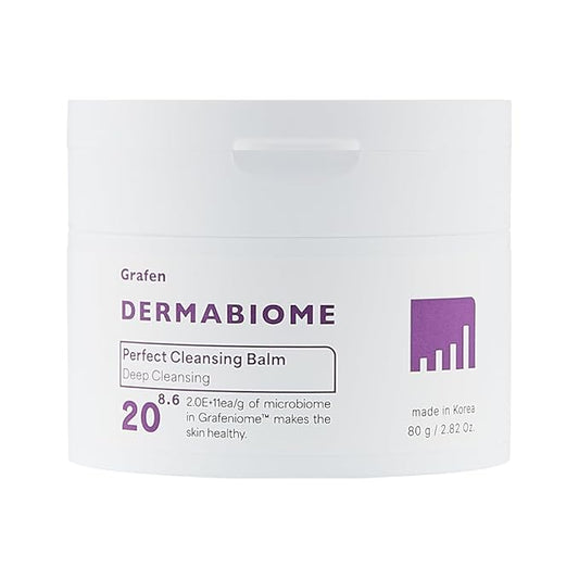 GRAFEN Cleansing Balm Makeup Remover Dermabiome - Korean Makeup Remover Balm Melt Down at Body Heat, Deep Pore Cleansing & Sebum Control, Hydrated Cleansing, One-Touch Cap & Spatula Included