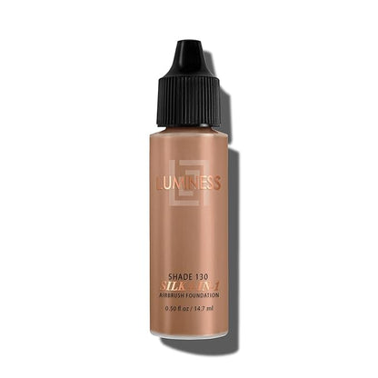 Luminess Air Silk 4-In-1 Airbrush Foundation- Foundation, Shade 130 (.5 Fl Oz) - Sheer to Medium Coverage - Anti-Aging Formula Hydrates and Moisturizes - Professional Makeup Kit for Cordless Air Brush