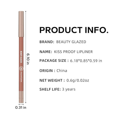 Ultra Fine Lip Liner Non-Stick Cup Not Fade Waterproof Velvety Nude Long-lasting Comestic Tool,Assorted Colors High Pigmented Matte Smooth Soft Pencils Natural Lip Makeup Lip Liners