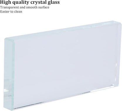ZJchao Nail Art Palettes, Glass Nail Palettes False Eyelash Glue Holder for Mixing Color Blending Glass Rectangle Makeup