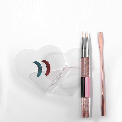 3Pcs Clear Handheld Acrylic Palette Heart Shaped Acrylic Nail Color Palette Handheld Makeup Mixing Palette Foundation Mixing Tray Cosmetic Palette for Lipstick Eyeshadow Foundation Color Blending