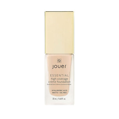 Jouer Essential High Coverage Crème Foundation | Men & Women | Available in 50 Shades for All Skin Tones | Healthy Ingredients | Paraben, Gluten & Cruelty Free | Vegan Friendly,Porcelain- light skin with neutral undertones and subtle golden tones,1