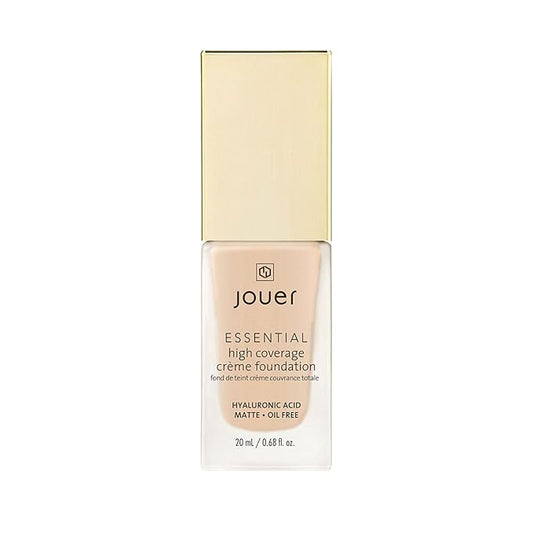 Jouer Essential High Coverage Crème Foundation | Men & Women | Available in 50 Shades for All Skin Tones | Healthy Ingredients | Paraben, Gluten & Cruelty Free | Vegan Friendly,Porcelain- light skin with neutral undertones and subtle golden tones,1