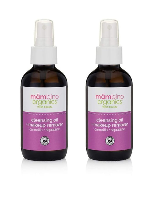 Mambino Organics Cleansing Oil And Makeup Remover, Camellia + Squalane, 4 Fluid Ounces (2 Pack)