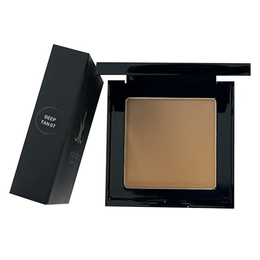 Koko'e Cosmetics Pressed Face Powder, Matte Finish Compact makeup powder (Deep Tan)