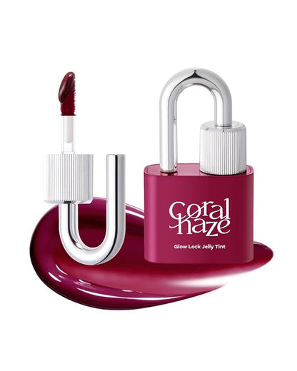 CORLAHAZE Glow Lock Jelly Tint 108 Juicy 4g, Hydrating Jelly Glow Lip Stain, High-Shine, Long-Lasting Color Moisturizing Lip Enhancer with Rosehip Oil, Collectible Lock-Shaped Design, Korean Makeup