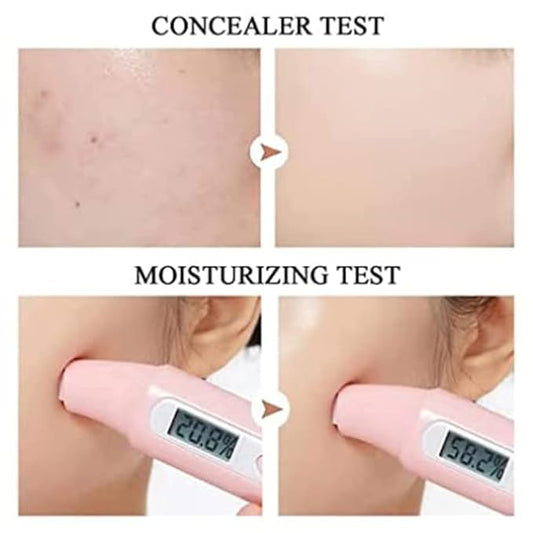 Mushroom Head Air Cushion CC Cream, CC Cream Foundation, Concealer Lasting Moisturizing Pigment CC Liquid Foundation, Matte Even Skin Tone Nude Makeup Base Primer (Ivory)