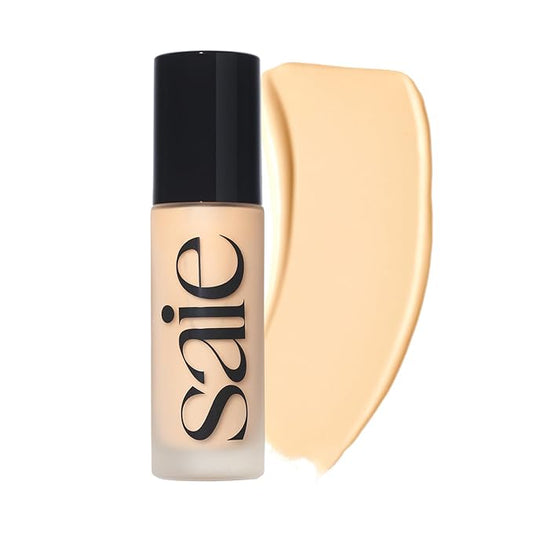 Saie Glowy Super Skin Tint Liquid Foundation - Hydrating Serum Foundation with Lightweight, Medium Coverage - Formulated with Hyaluronic Acid to Hydrate, Brighten and Plump - Shade 6 (1.01 oz)