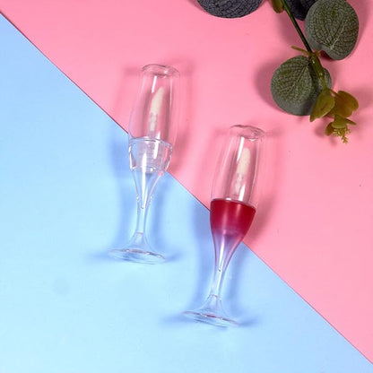 25 PCS wineglass shaped lip gloss tube cute lipgloss container tubes 5ML (Red)