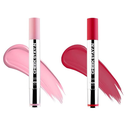 Sacheu Cheek STAY-N Liquid Blush for Cheeks — High Pigment, Buildable, Lightweight Cream Blush Infused With Squalane, for Dewy Radiant Flushed Cheeks — Long-lasting & Cruelty Free, Pretty in Pink Duo