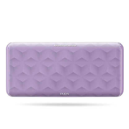 Pupa Milano Make-Up Palette L, 001 Lilac, 0.71 oz - 18 Pan Eyeshadow and Blush Palette, Matte, Shimmer, Metallic Finishes - Blendable Velvety Texture Blush Powder - Talc-Free - Eco-Friendly Packaging