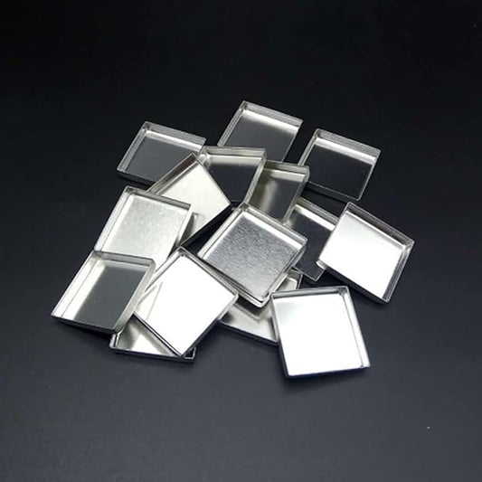 GSHLLO 30 Pcs Empty Square Metal Pans Cosmetic Eyeshadow Pans Empty Makeup Palette Tins Makeup Tin Can for Eyeshadow Blush Lipstick