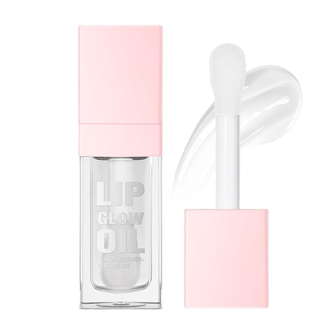 Hydrating Lip Glow Oil, Plumping Lip Gloss, Moisturizing Lip Gloss Lip Balm, Transparent Lip Oil, Non-Sticky Long Lasting Lip Gloss, Tinted Lip Balm for Lip Care,0.28 OZ (#000-Clear, 0.28 OZ)
