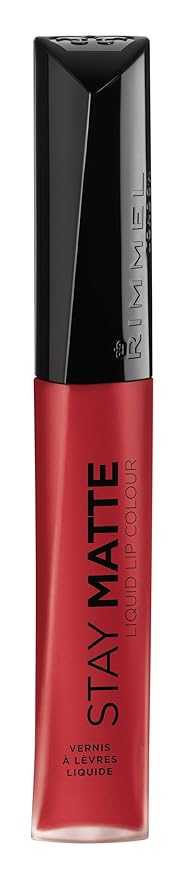 Rimmel London Stay Matte Liquid Lip Color with Full Coverage Kiss-Proof Waterproof Matte Lipstick Formula that Lasts 12 Hours - 500 Fire Starter, .21oz