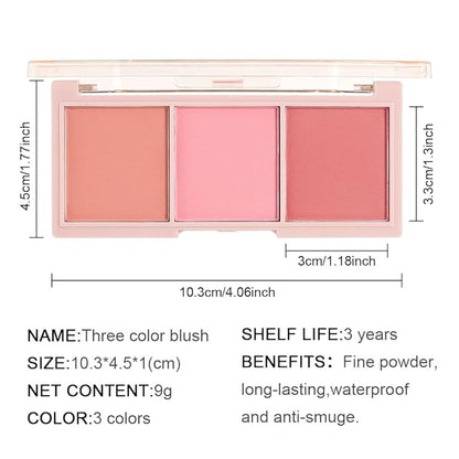 3 IN 1 Brown Nude Face Highlight Bronzer Powder Palette for Face Cheeks Contour Brightening, Buildable Matte Coverage Natural Makeup,Ultra Sculpt Nose Shadow Eyeshadow Primer 01# (01#, 3 Grid)