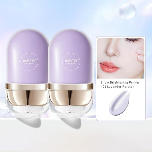 BLUE LOVE 2-in-1 Color Changing Face Primer & Liquid Foundation – Moisturizing and Color Correcting Base for Flawless Makeup Application (Lavender Purple)