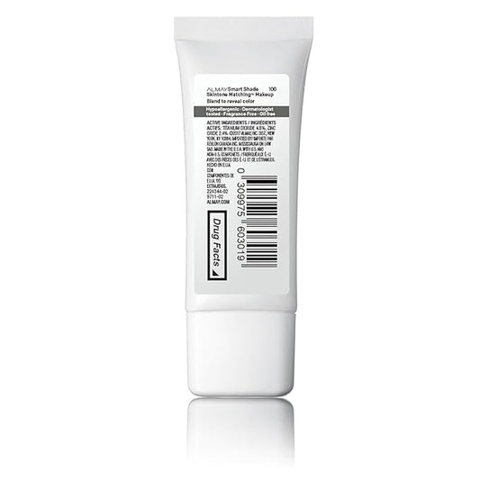 Almay Skintone Matching Foundation, Smart Shade Face Makeup with SPF 15, Hypoallergenic, Oil-Free, Dermatologist-Tested, 100 My Best Light, 1 fl oz