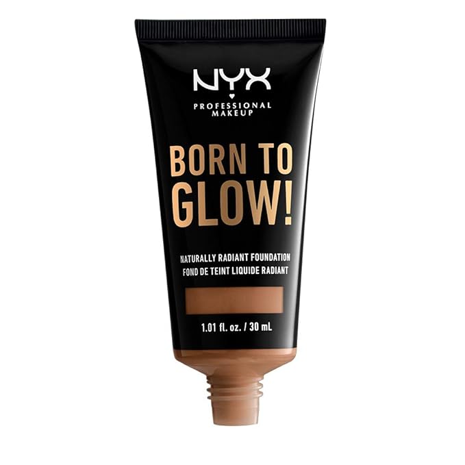 NYX PROFESSIONAL MAKEUP Born To Glow Naturally Radiant Foundation, Medium Coverage - Mahogany