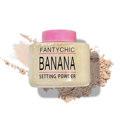 Soft Focus HD Loose Powder ，Lightweight, Long-Lasting Makeup for a Flawless Look ，Face Powder Makeup & Setting Powder，Banana Setting Power (Light, 1.48OZ)