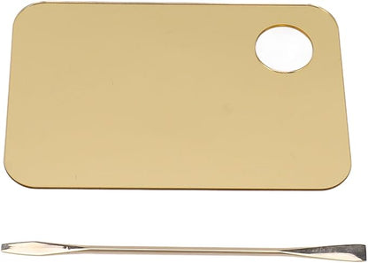 Gold Makeup Mixing Palette Acrylic Palette with Spatula for Mixing Makeup Cream Nail Art