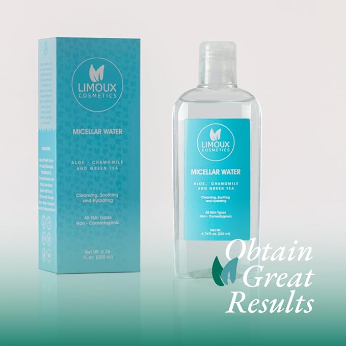Micellar Water - All Skin Types - Cleansing, Soothing and Hydrating - Non-Comedogenic - Aloe, Chamomile and Green Tea