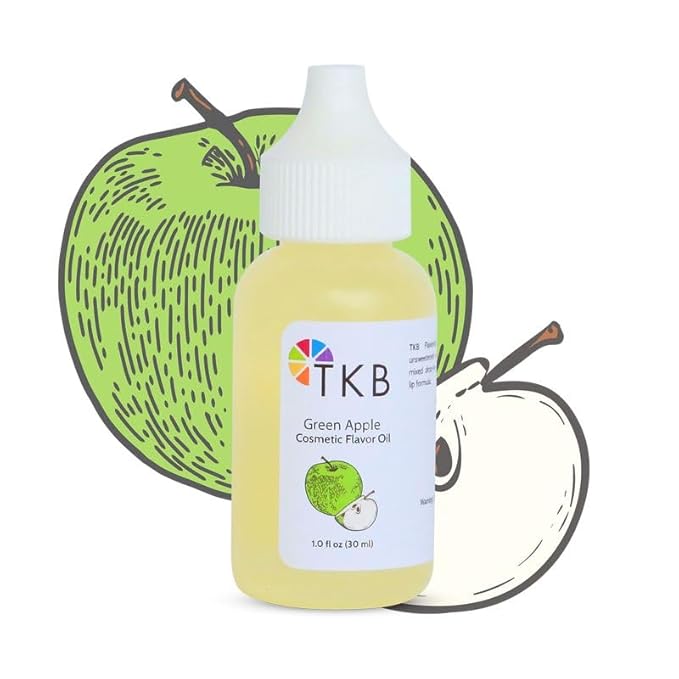 TKB Flavor Oil - DIY Cosmetics, Soaps, Body Care, Lip Gloss, Lipstick, Lip Balm, Unsweetened Flavoring Oil (Green Apple, 1 floz (30ml))