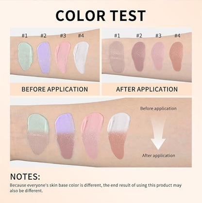 Colour Changing Foundation With Centella, CC Red Correction Cream, Color Correcting Formula for Blemishes, Red Skin, & Acne Marks, Liquid Foundation for Women-Pink