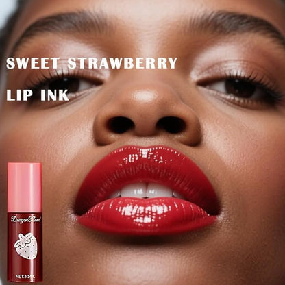 MYUANGO 10 Colors Lip Tint, Color Tinted Lip Stain, Moisturizing Lip Balm Liquid Lipstick Makeup Hydrating Long Lasting Lip Gloss (Strawberry)
