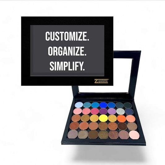 Extra Large Black Empty Magnetic Makeup Palette with Clear Window