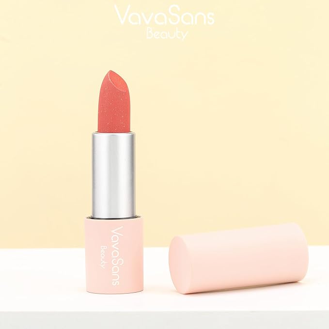 Vegan Glitter Lipstick Coral Bouquet Shimmer Metallic Sparkling Pink Peach Shade Long Lasting Waterproof Non-Sticky Formula Diamond Shiny Highly Pigmented Lip Stick for Women
